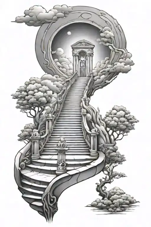 stair way to heaven tattoo design idea