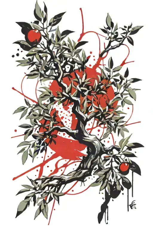 olive tree tattoo design idea
