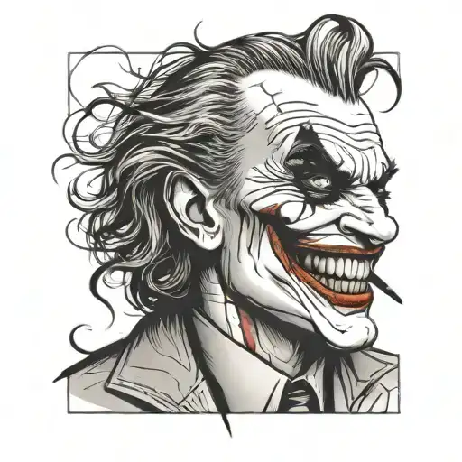 joker smile tattoo design idea