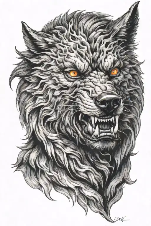 Werewolf tattoo design idea