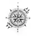 Old compass tattoo design idea