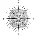 Old compass tattoo design idea