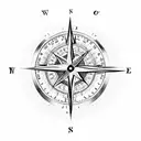 Old compass tattoo design idea