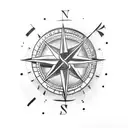 Old compass tattoo design idea