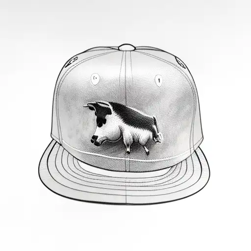 farm animals with snapbacks tattoo design idea