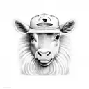 farm animals with snapbacks tattoo design idea