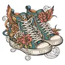 sneakers with high heels tattoo design idea