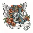 sneakers with high heels tattoo design idea