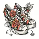sneakers with high heels tattoo design idea