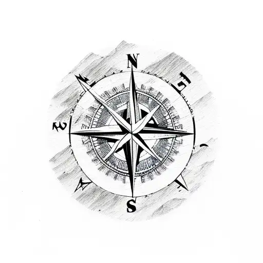 compass with mountains, hiking, mountain biking, camping tattoo design idea