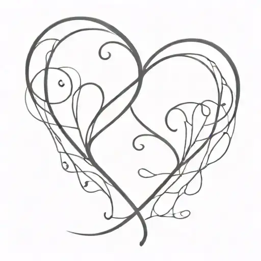 2 hearts intertwined with the dates 04.11.2021 and 22.03.2024 tattoo design idea