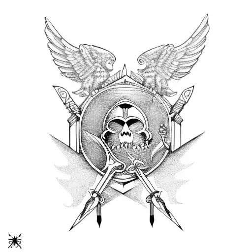 Athena holding a sword tattoo design idea