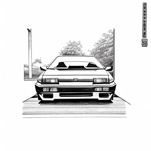 honda prelude 1981 car tattoo design idea