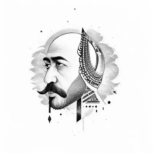 Write Ne Mutlu Türküm Diyene with Gokturk Alphabet  tattoo design idea