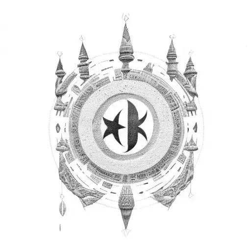 Turkish history timeline with Gokturk symbols tattoo design idea