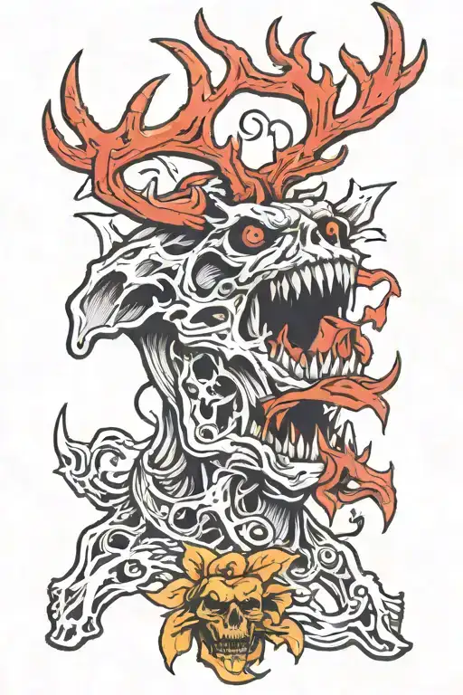 Wendigo half sleeve tattoo design idea