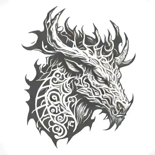 Wendigo half sleeve tattoo design idea