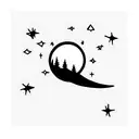 moon and astronaut tattoo design idea