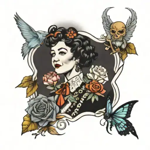 agatha christie group tattoo design idea