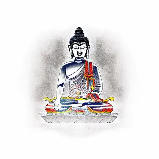 Buddha and Mara  tattoo design idea