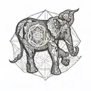elephant mandala ohm symbol tattoo design idea