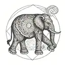 elephant mandala ohm symbol tattoo design idea