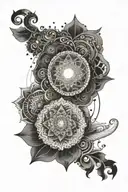 Incorporate a flute and chakra design into a mandala tattoo tattoo design idea