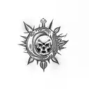 moon with thorns gothic tattoo design idea