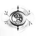 moon with thorns gothic tattoo design idea