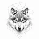 Wolf survival angry tattoo design idea