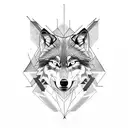 Wolf survival angry tattoo design idea