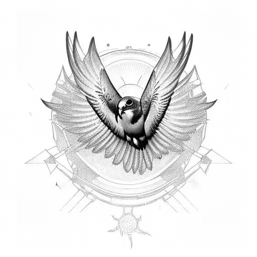 lesser kestrel hovering tattoo design idea