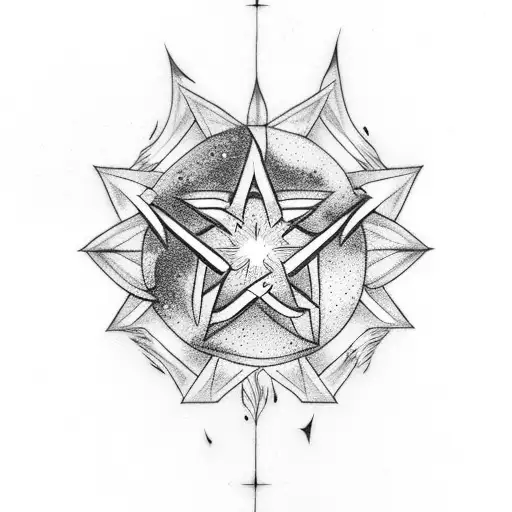 A stars tattoo  with the word 'ignite' incorporated into the design tattoo design idea