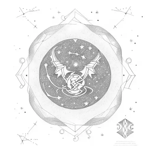 A minimalist tattoo of the constellation draco  with the word 'ignite' incorporated into the design tattoo design idea