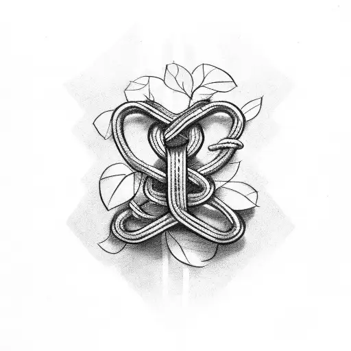 vine with chain link attached together  tattoo design idea