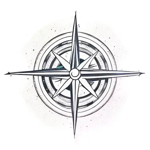 A traditional style compass with video game symbols as the cardinal directions tattoo design idea