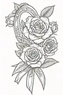 cancer ribbon roses crosario  rosas flores tattoo design idea
