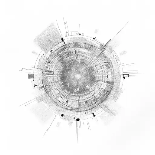 Abstract sketch of a starry stock market graph tattoo design idea