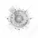 Abstract sketch of a starry stock market graph tattoo design idea