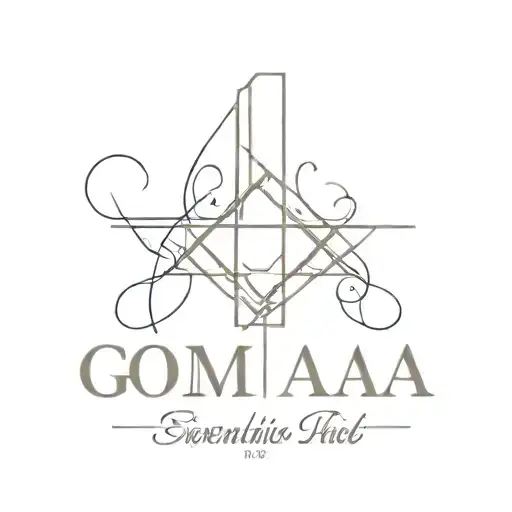 the word expensive as he says it here: "G.O.M.A." artistic lettering within a small classical cross tattoo design idea