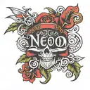 plain with stylish bold text  tattoo design idea