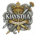 kayastha name tattoo with crown on top on forearms in horizontal direction with two sword cross each other  for forearms tattoo design idea