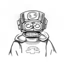 bart simpson with mf doom mask tattoo design idea