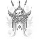 A tattoo combining elements of Brazil, Japan, and London in a black-grey style tattoo design idea