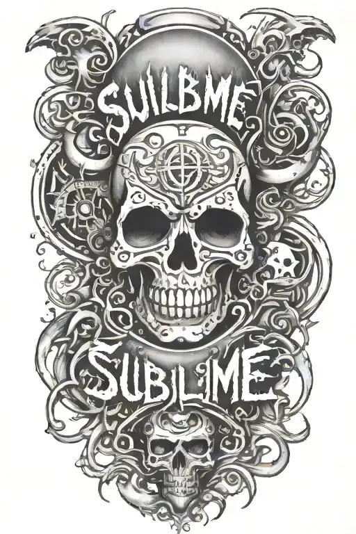 arm sleeve tattoo featuring artwork that represent the bands Sublime and Rancid tattoo design idea