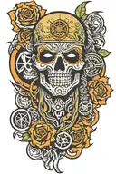 arm sleeve tattoo featuring artwork that represent the bands Sublime and Rancid tattoo design idea