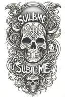 arm sleeve tattoo featuring artwork that represent the bands Sublime and Rancid tattoo design idea