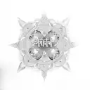 Mantra written in elegant calligraphy with a celestial background tattoo design idea