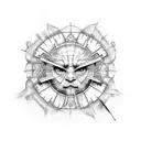 Create a dotwork tattoo inspired by Leonardo da Vinci's sketches tattoo design idea