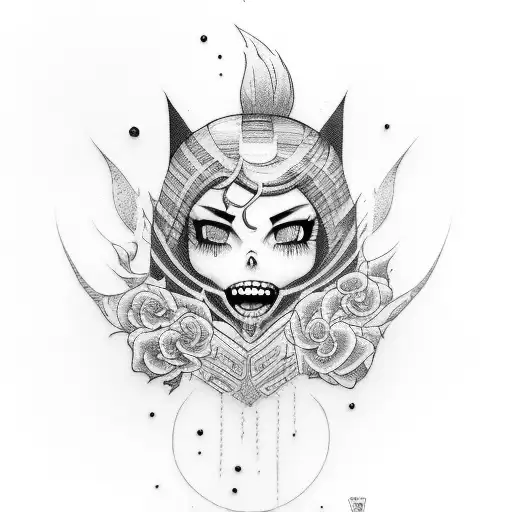 Jinx from Arcane crying tattoo design idea